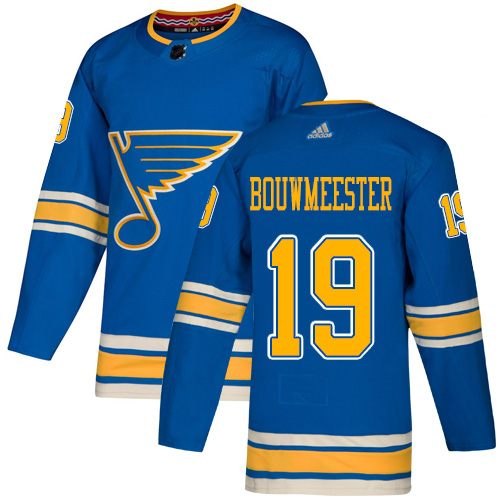 Adidas Blues #19 Jay Bouwmeester Light Blue Alternate Authentic Stitched NHL Jersey