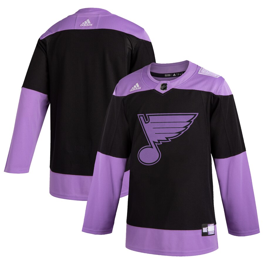 St. Louis Blues Adidas Hockey Fights Cancer Practice Jersey Black