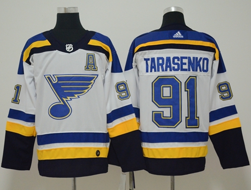 Adidas Blues #91 Vladimir Tarasenko White Road Authentic Stitched NHL Jersey