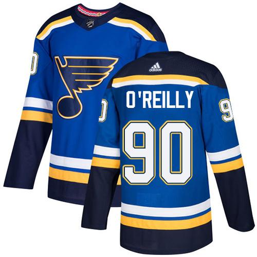 Adidas Blues #90 Ryan O'Reilly Blue Home Authentic Stitched NHL Jersey