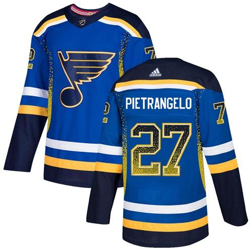 Adidas Blues #27 Alex Pietrangelo Blue Home Authentic Drift Fashion Stitched NHL Jersey