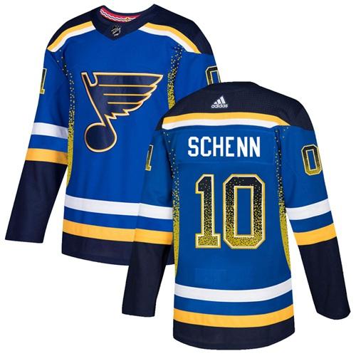 Adidas Blues #10 Brayden Schenn Blue Home Authentic Drift Fashion Stitched NHL Jersey