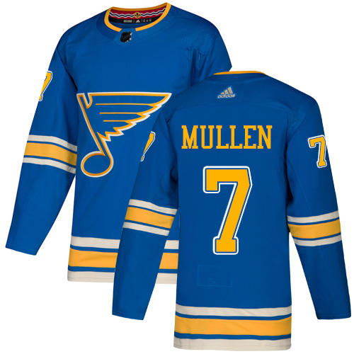 Adidas Blues #7 Joe Mullen Light Blue Alternate Authentic Stitched NHL Jersey