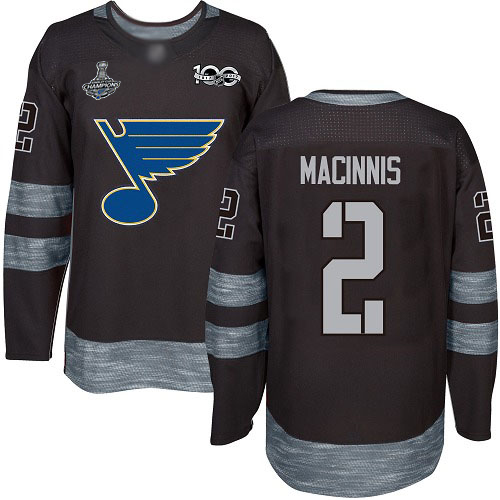 Adidas Blues #2 Al MacInnis Black 1917-2017 100th Anniversary Stanley Cup Champions Stitched NHL Jersey