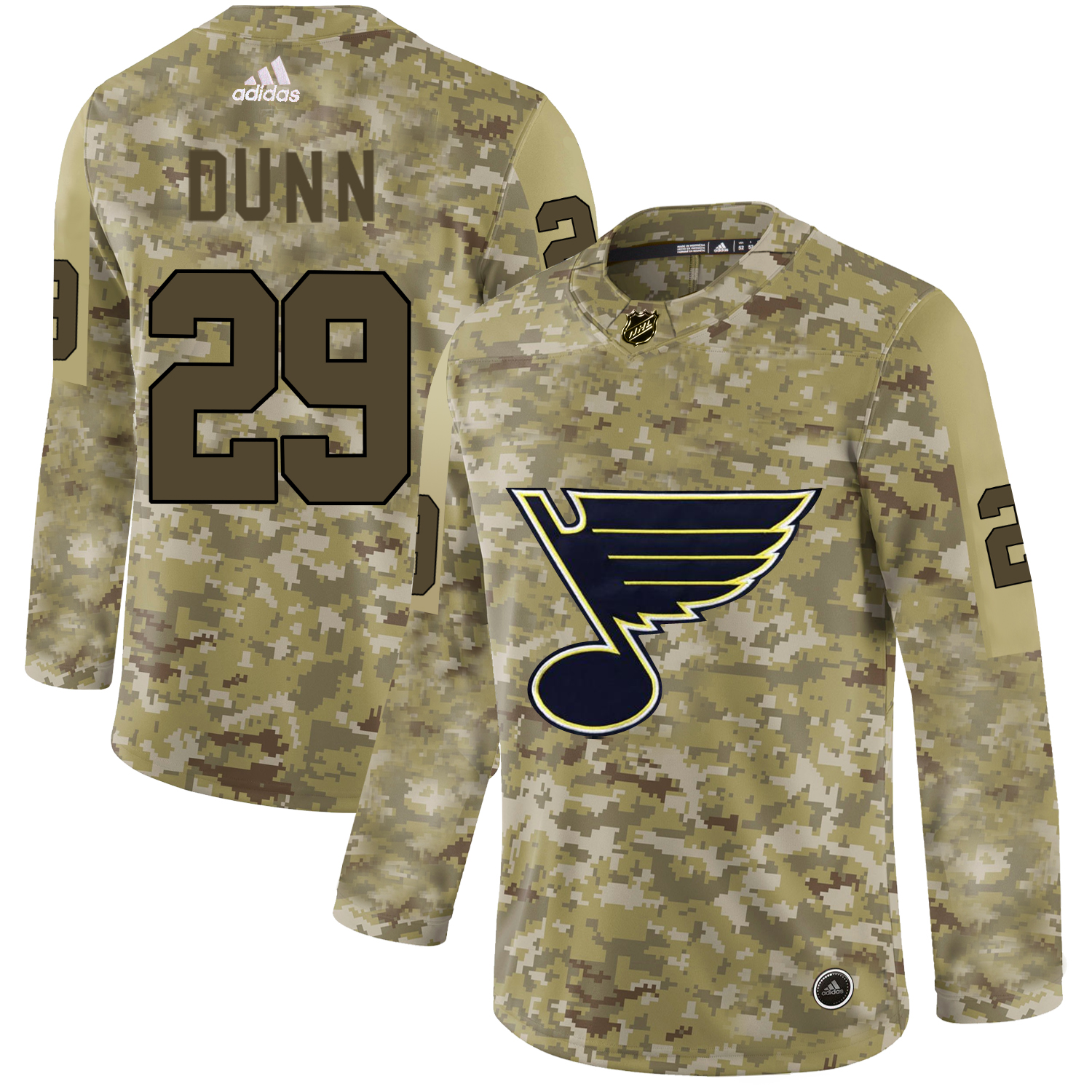 Adidas Blues #29 Vince Dunn Camo Authentic Stitched NHL Jersey