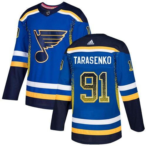 Adidas Blues #91 Vladimir Tarasenko Blue Home Authentic Drift Fashion Stitched NHL Jersey