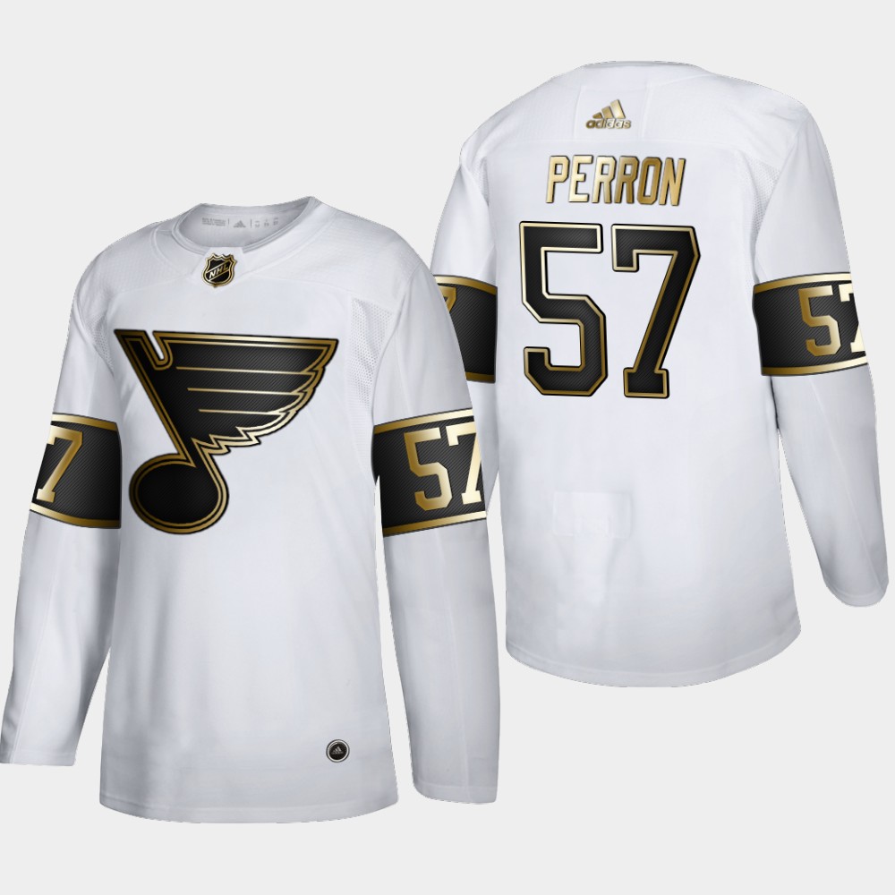 St. Louis Blues #57 David Perron Men's Adidas White Golden Edition Limited Stitched NHL Jersey