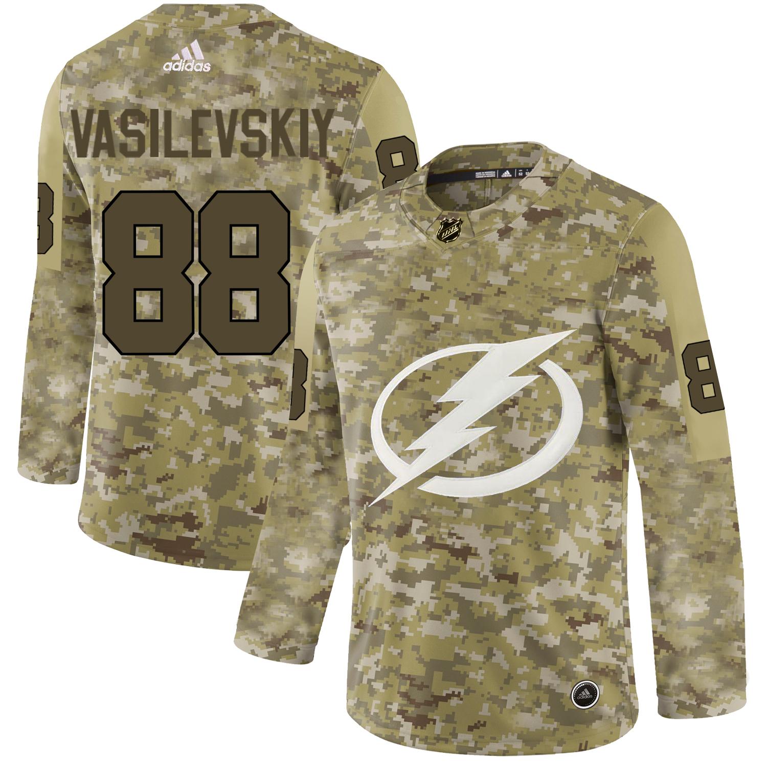 Adidas Lightning #88 Andrei Vasilevskiy Camo Authentic Stitched NHL Jersey