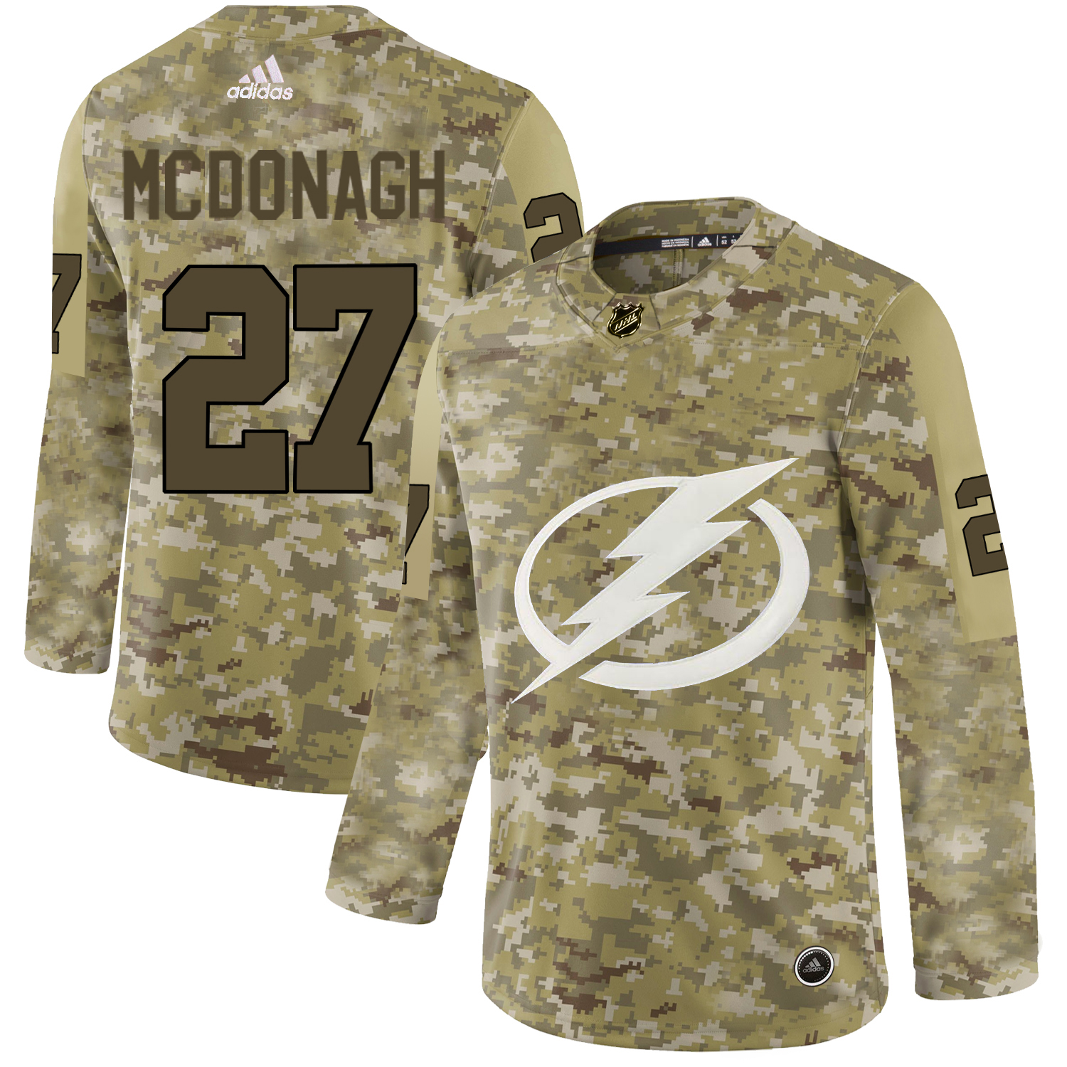 Adidas Lightning #27 Ryan McDonagh Camo Authentic Stitched NHL Jersey