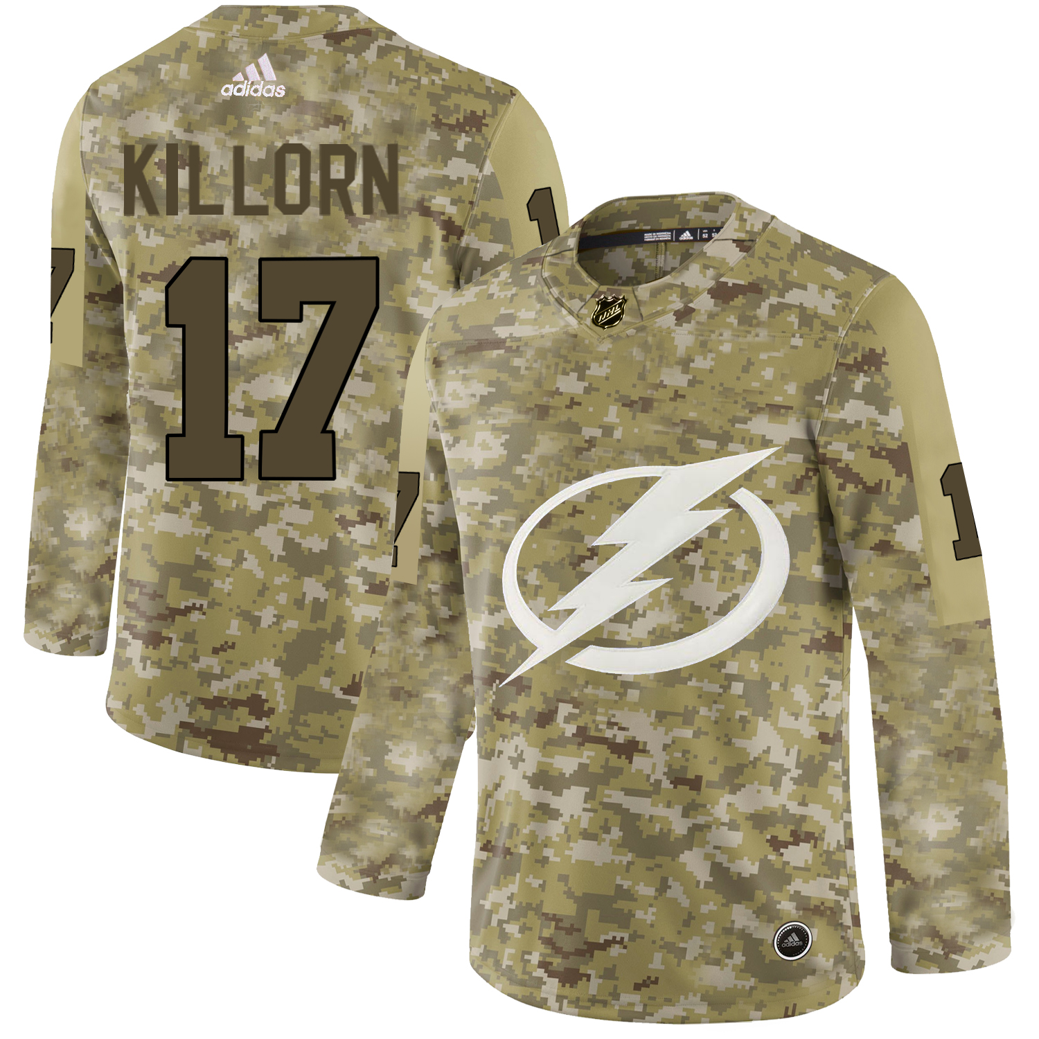 Adidas Lightning #17 Alex Killorn Camo Authentic Stitched NHL Jersey