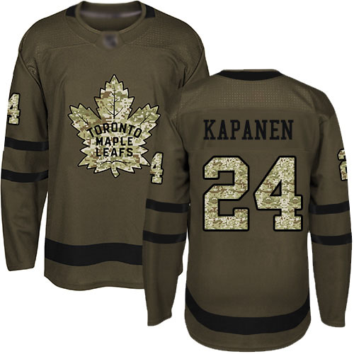 Adidas Maple Leafs #24 Kasperi Kapanen Green Salute to Service Stitched NHL Jersey