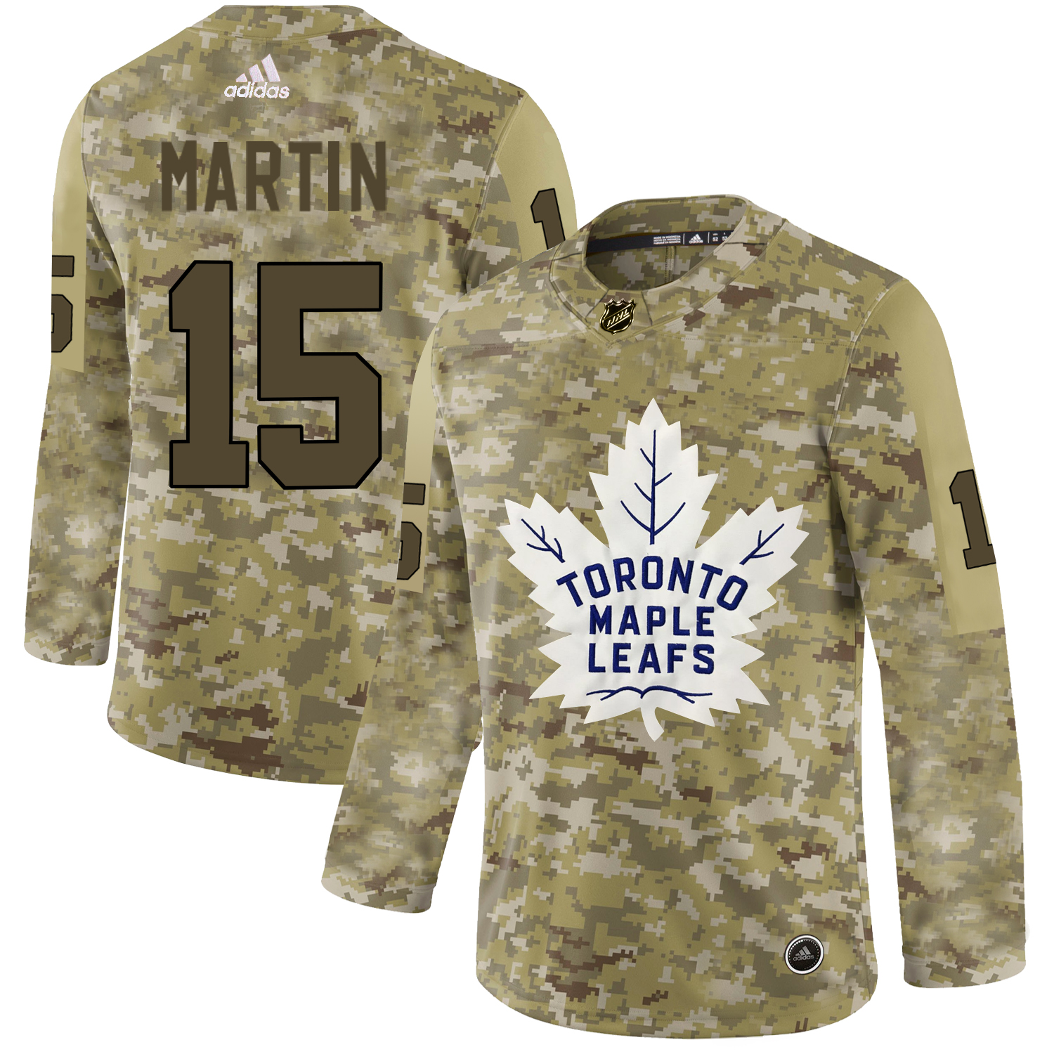 Adidas Maple Leafs #15 Matt Martin Camo Authentic Stitched NHL Jersey