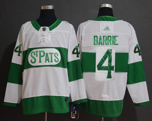 Adidas Maple Leafs #4 Tyson Barrie White Authentic St. Pats Stitched NHL Jersey
