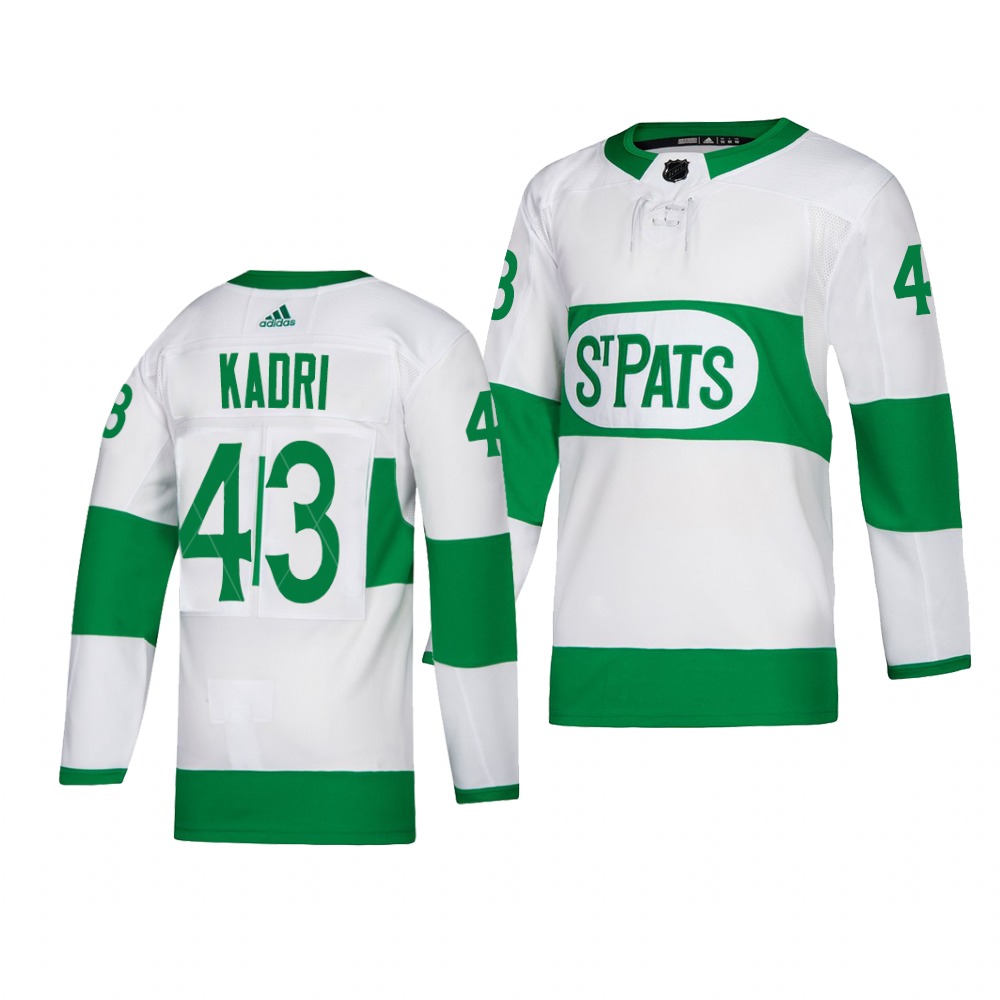 Maple Leafs #43 Nazem Kadri adidas White 2019 St. Patrick's Day Authentic Player Stitched NHL Jersey