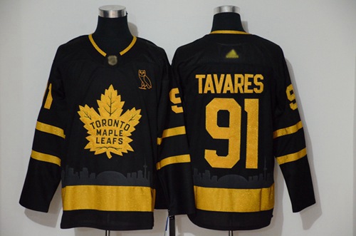 Adidas Maple Leafs #91 John Tavares Black City Edition Authentic Stitched NHL Jersey