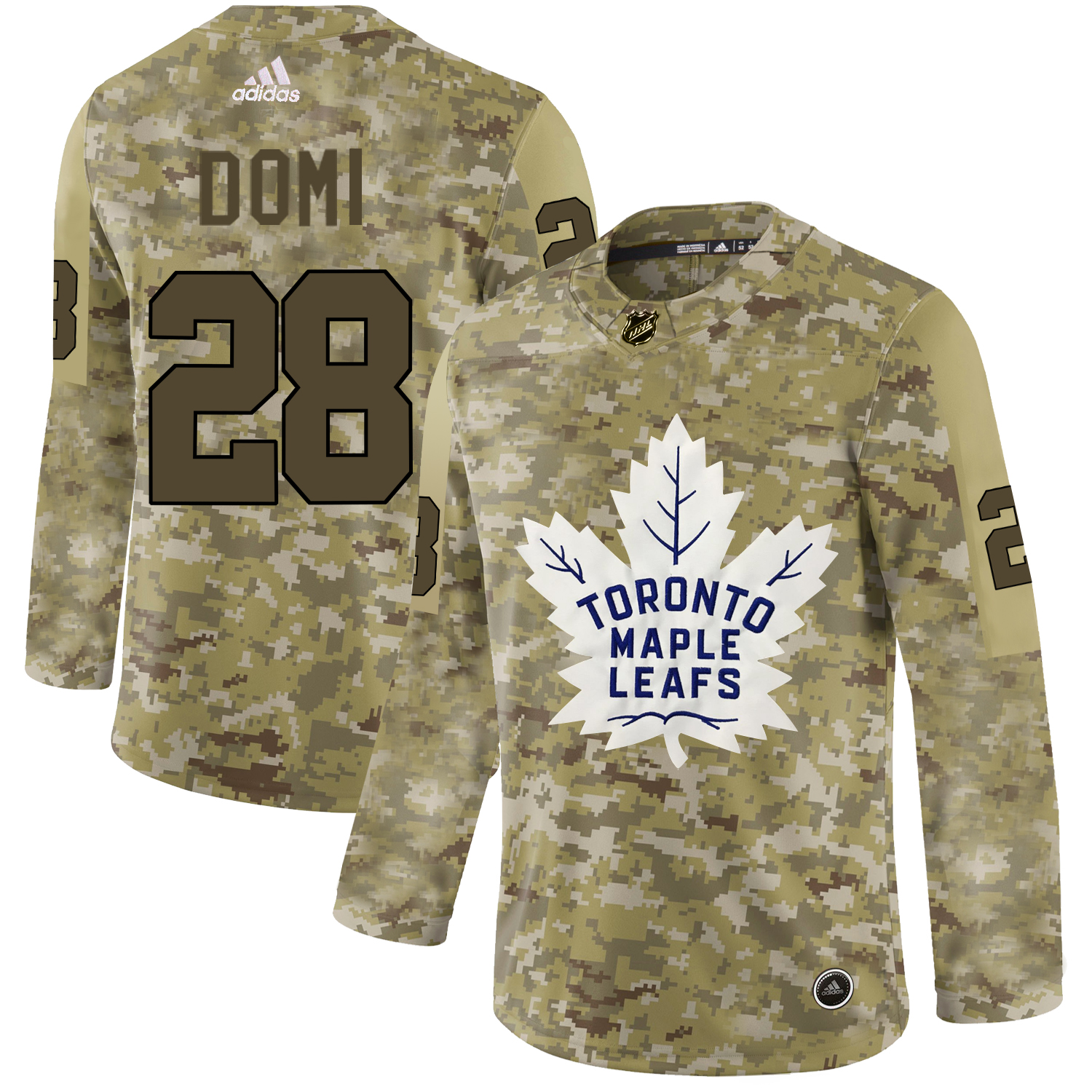 Adidas Maple Leafs #28 Tie Domi Camo Authentic Stitched NHL Jersey