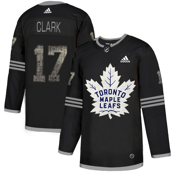 Adidas Maple Leafs #17 Wendel Clark Black Authentic Classic Stitched NHL Jersey