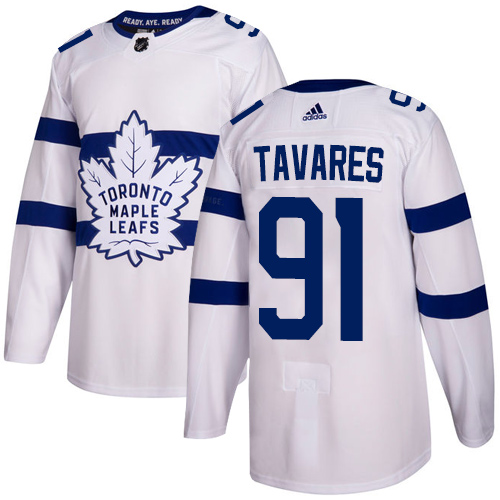Adidas Maple Leafs #91 John Tavares White Authentic 2018 Stadium Series Stitched NHL Jersey