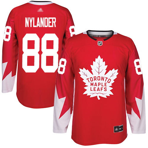Adidas Maple Leafs #88 William Nylander Red Team Canada Authentic Stitched NHL Jersey