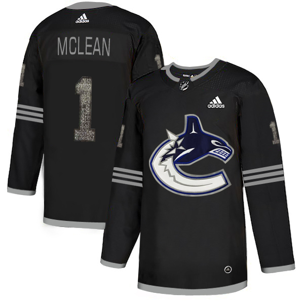 Adidas Canucks #1 Kirk Mclean Black Authentic Classic Stitched NHL Jersey
