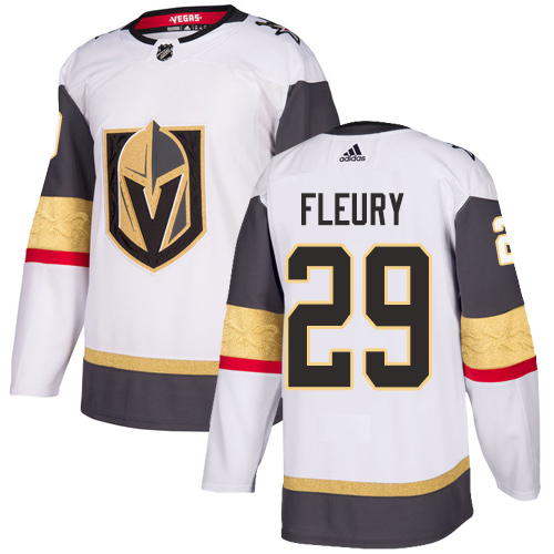 Adidas Golden Knights #29 Marc-Andre Fleury White Road Authentic Stitched NHL Jersey