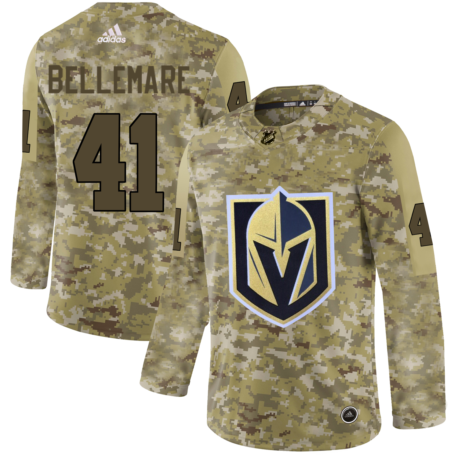 Adidas Golden Knights #41 Pierre-Edouard Bellemare Camo Authentic Stitched NHL Jersey
