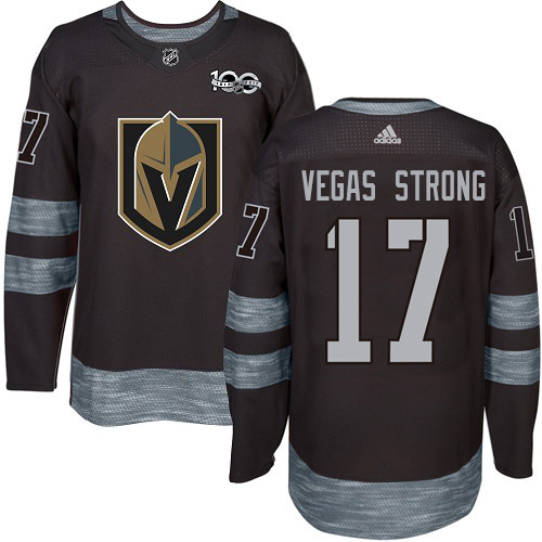 Adidas Golden Knights #17 Vegas Strong Black 1917-2017 100th Anniversary Stitched NHL Jersey