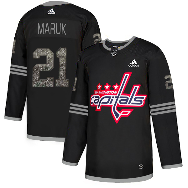 Adidas Capitals #21 Dennis Maruk Black Authentic Classic Stitched NHL Jersey
