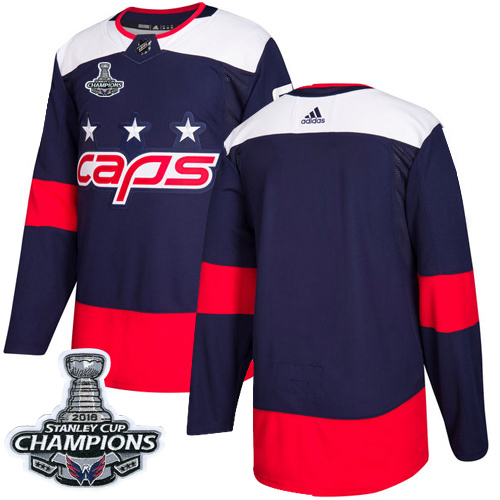 Adidas Capitals Blank Navy Authentic 2018 Stadium Series Stanley Cup Final Champions Stitched NHL Jersey