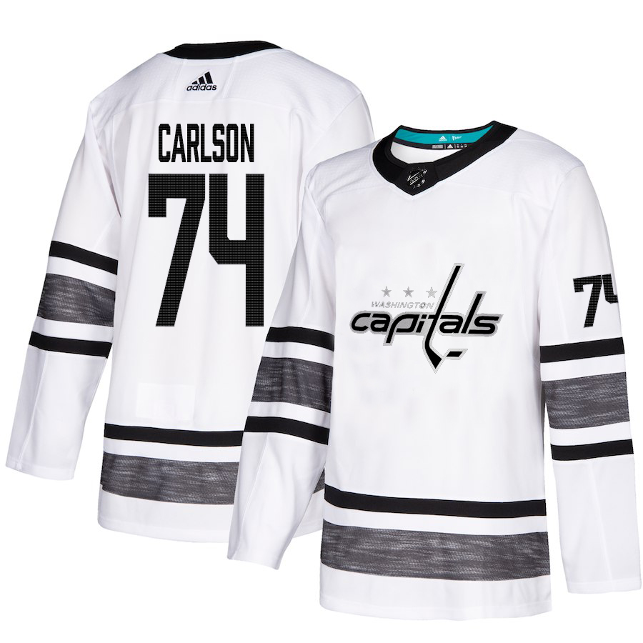 Adidas Capitals #74 John Carlson White Authentic 2019 All-Star Stitched NHL Jersey