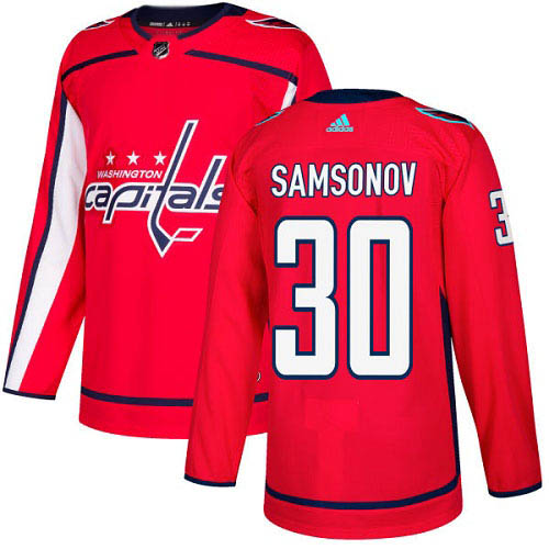 Adidas Capitals #30 Ilya Samsonov Red Home Authentic Stitched NHL Jersey