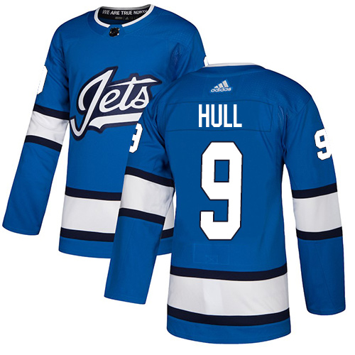 Adidas Jets #9 Bobby Hull Blue Alternate Authentic Stitched NHL Jersey Adidas Jets #9 Bobby Hull Blue Alternate Authentic Stitched NHL Jersey