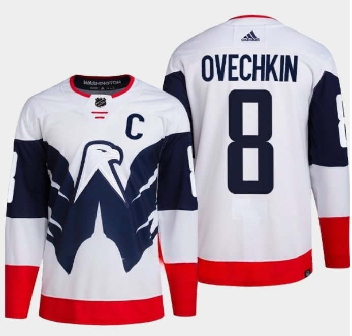 Men's Washington Capitals #8 Alex Ovechkin White/Navy Stadium Series Stitched Jersey