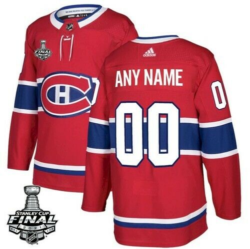 Men's Montreal Canadiens Active Player Custom 2021 Red Stanley Cup Final Stitched Jersey