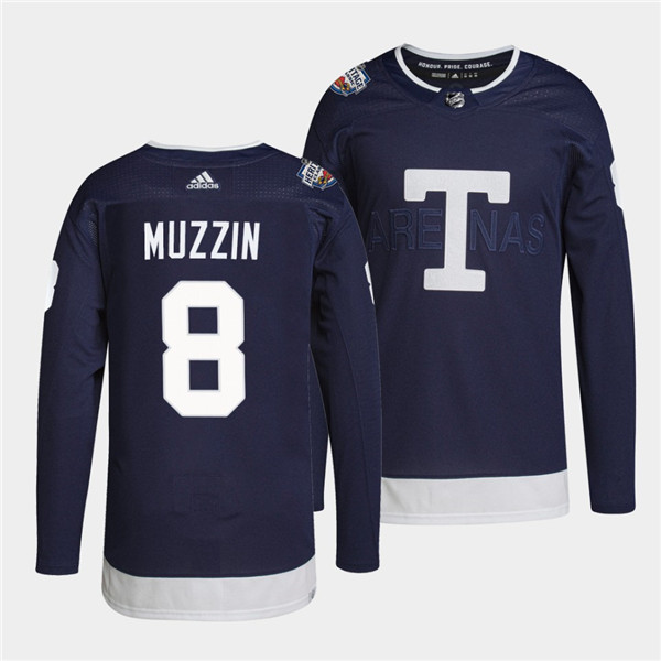 Men's Toronto Maple Leafs #8 Jake Muzzin 2022 Heritage Classic Navy Stitched Jersey