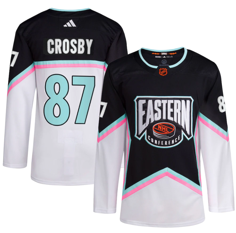 Men's Pittsburgh Penguins #87 Sidney Crosby White/Black 2023 All-star Stitched Jersey