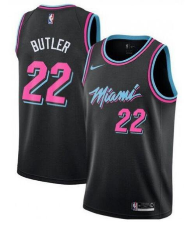 Men's Miami Heat #22 Jimmy Butler Black Stitched NBA Jersey
