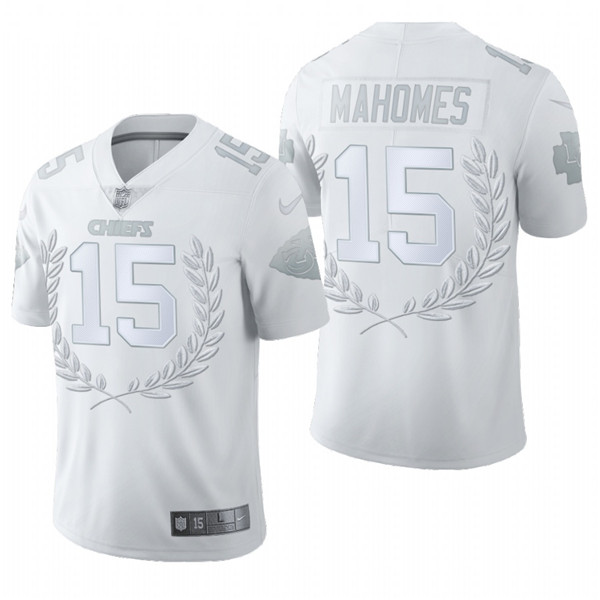 Men's Kansas City Chiefs #15 Patrick Mahomes White NFL Stitched Jersey