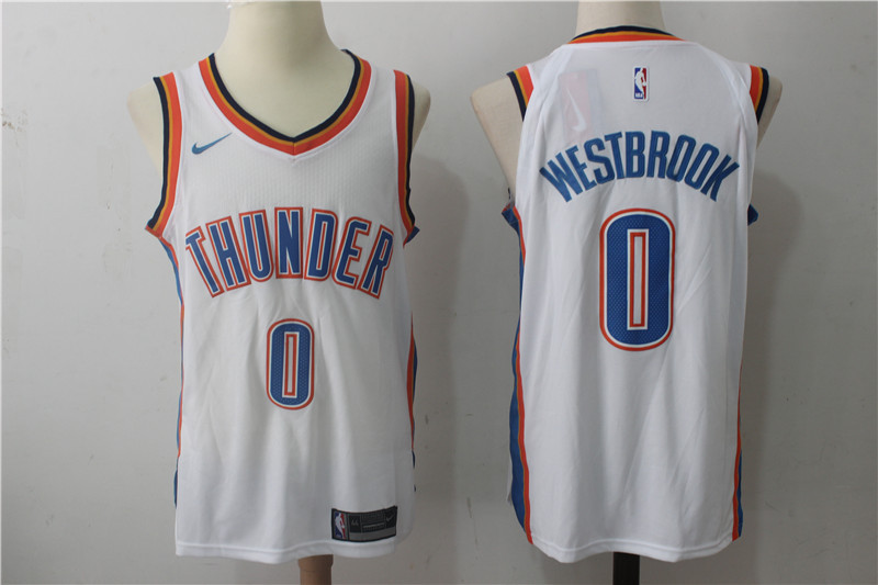 Men's Nike Oklahoma City Thunder #13 Paul George White Stitched NBA Jersey