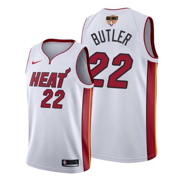 Men's Miami Heat White #22 Jimmy Butler 2020 Finals Bound Association Edition Stitched NBA Jersey