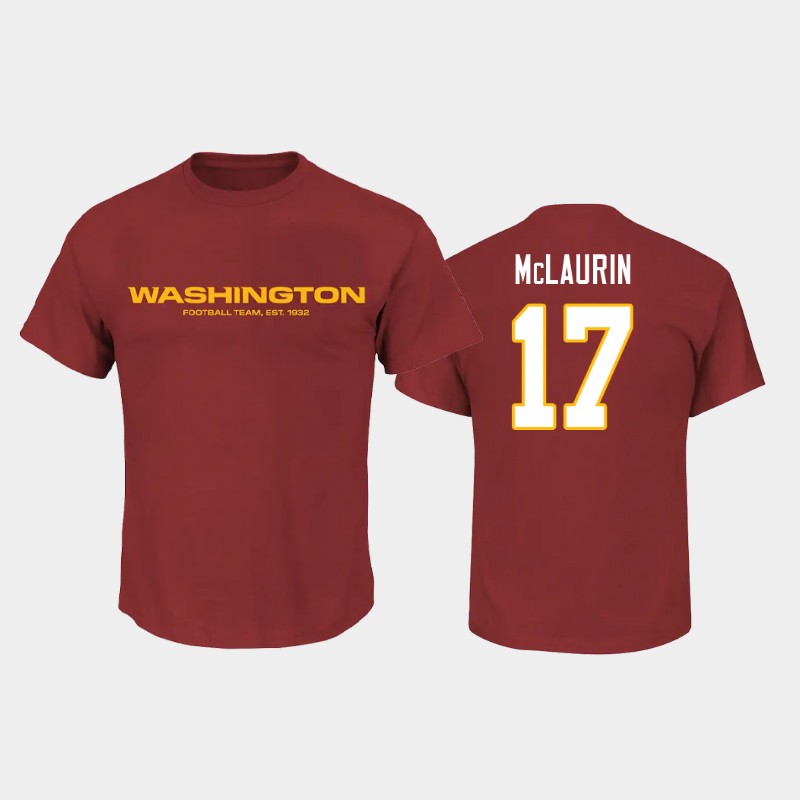 Men's Washington Football Team #17 Terry McLaurin 2020 Red NFL Name & Number T-Shirt