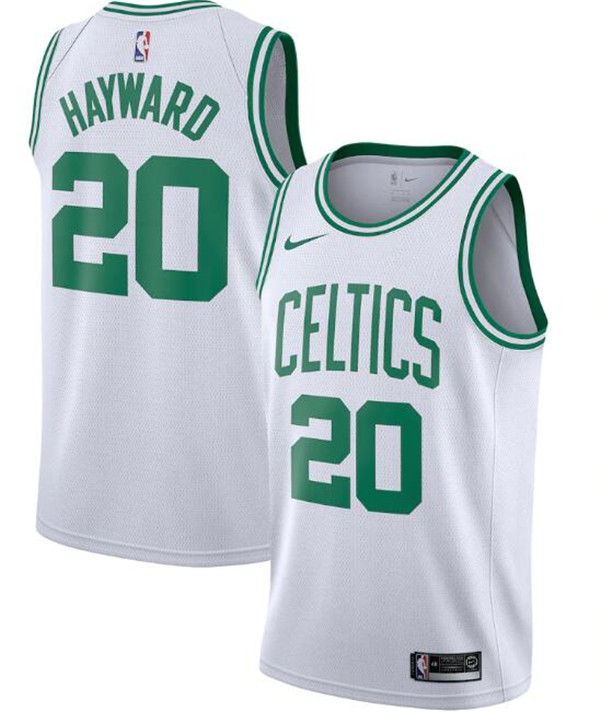 Men's Boston Celtics #20 Gordon Hayward White NBA Swingman Stitched Jersey