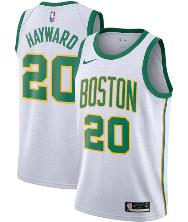 Men's Boston Celtics #20 Gordon Hayward White NBA City Edition Swingman Stitched Jersey