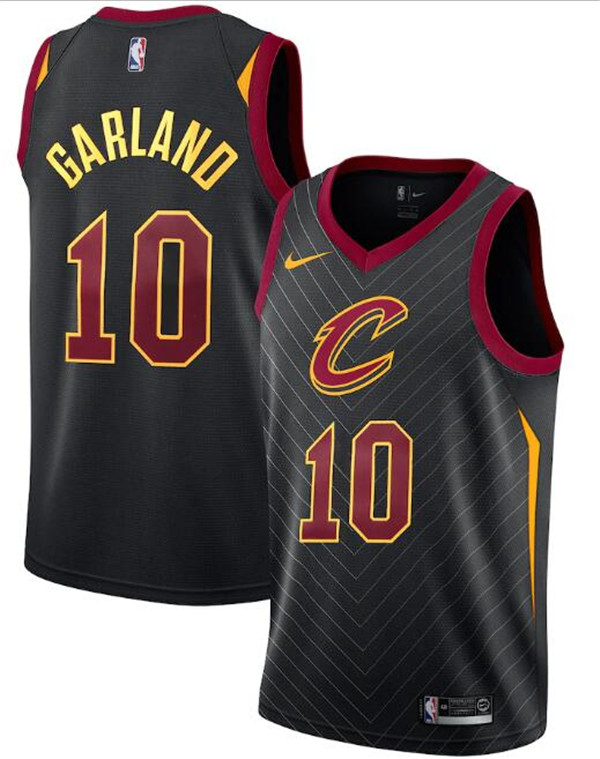 Men's Cleveland Cavaliers Black #10 Darius Garland Statement Edition Swingman Stitched Jersey