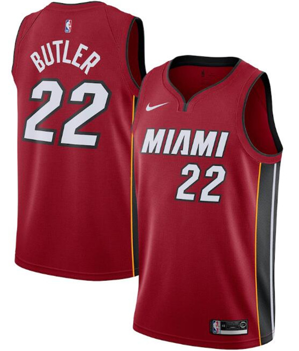 Men's Miami Heat Red Red #22 Jimmy Butler Statement Edition Swingman Stitched Jersey