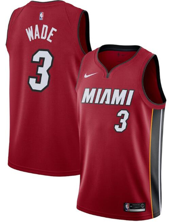 Men's Miami Heat Red #3 Dwyane Wade Statement Edition Swingman Stitched Jersey