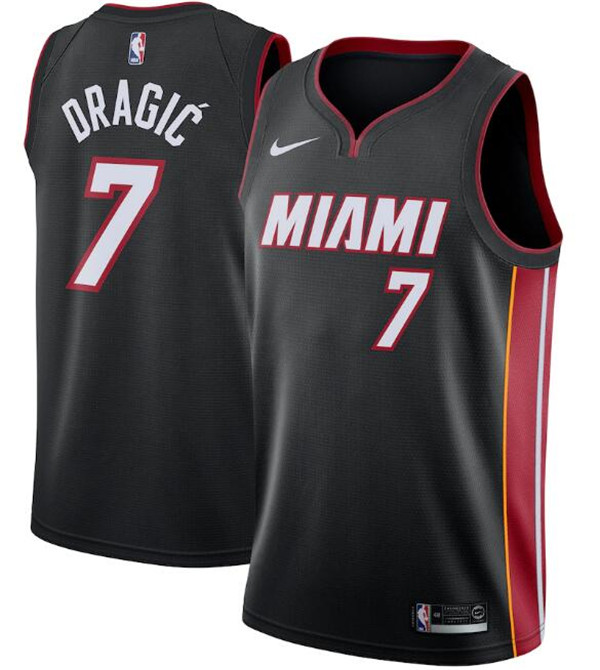 Men's Miami Heat Black #7 Goran Dragic Icon Edition Swingman Stitched Jersey