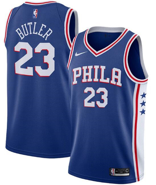 Men's Philadelphia 76ers #23 Jimmy Butler Royal NBA Icon Edition Stitched Swingman Jersey