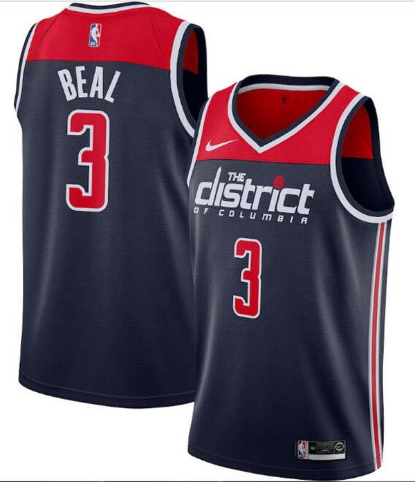 Men's Washington Wizards #3 Bradley Beal NBA Navy Statement Edition Stitched Jersey
