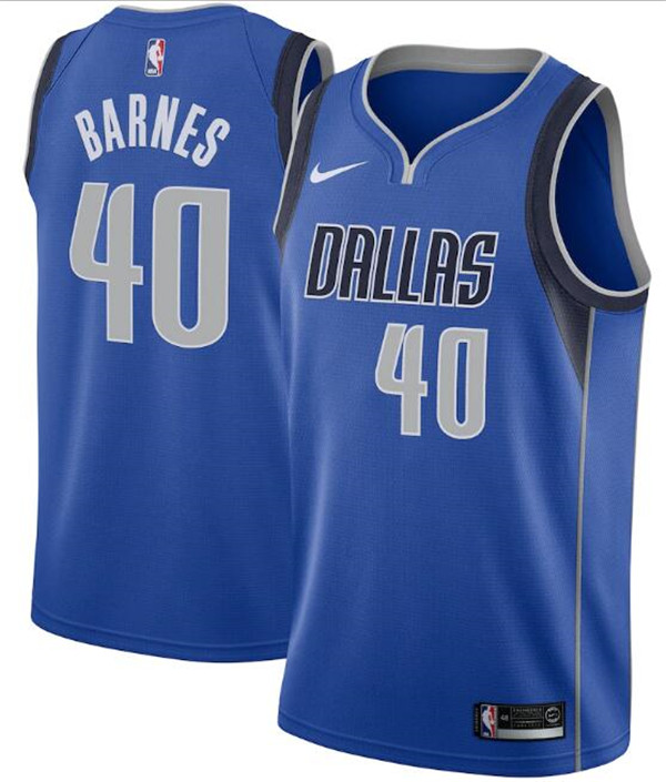 Men's Dallas Mavericks #40 Harrison Barnes Royal NBA Icon Edition Swingman Stitched Jersey